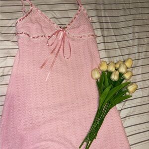 Pink Lace Trim Nightgown